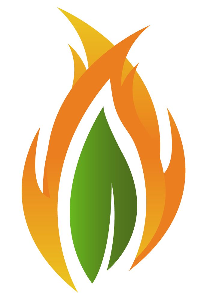 Indiana Perscribed Fire CouncilL Leaf Flame Graphic Logo